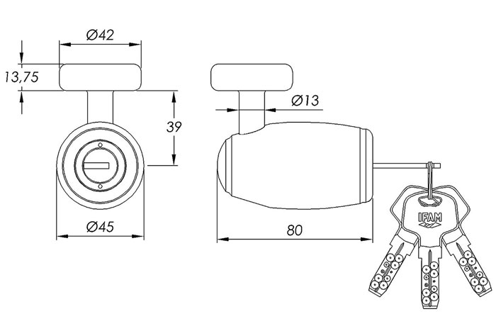 Antivol moto bloque-disque IFAM Storm Mini