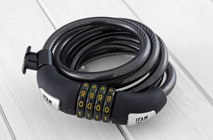 Antivol à câble Relaxdays avec cadenas à combinaison - 180 cm