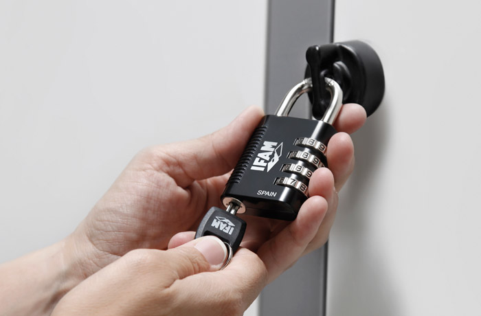 Cadenas à chiffre IFAM C25S 3 molettes pour casiers et vestiaires