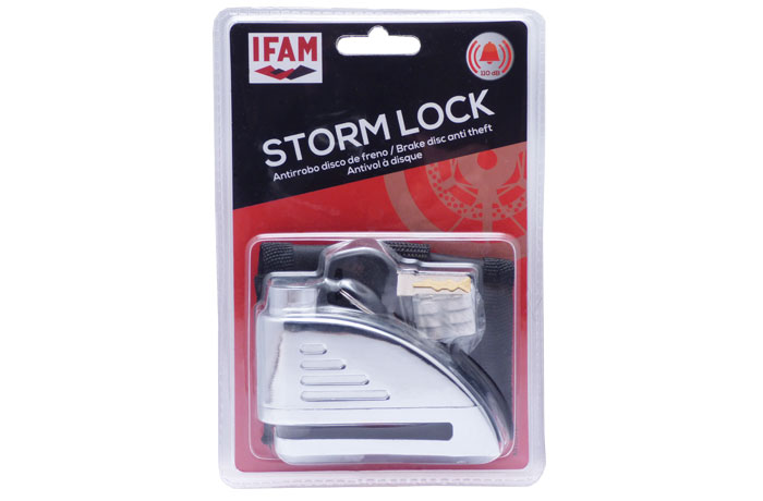 CANDADO ANTIRROBO DE DISCO PARA MOTO CON ALARMA STORM IFAM – Alis