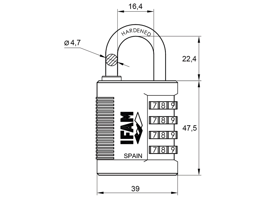 Cadenas à combinaison avec clé passe IFAM R4MK