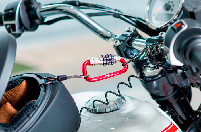 Mosquetón antirrobo para moto Hook